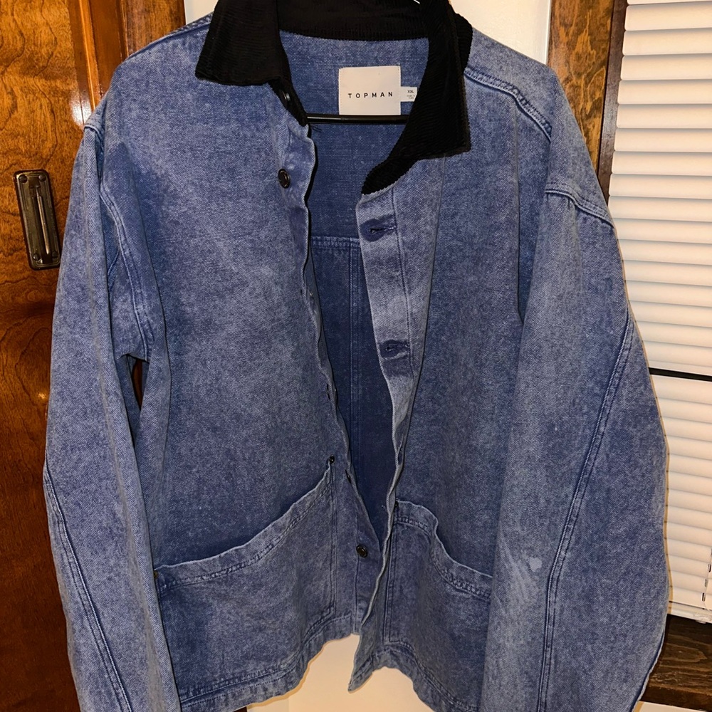 Topman Black and Blue Corduroy Jacket